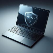  image of a laptop with privacy written on its tatstaur