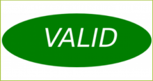 grünes Feld mit der Inschrift "Valid"