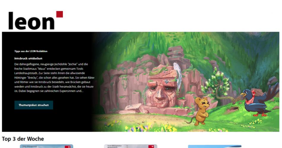 die aktuelle Startseite von LEON als Gesamtübersicht