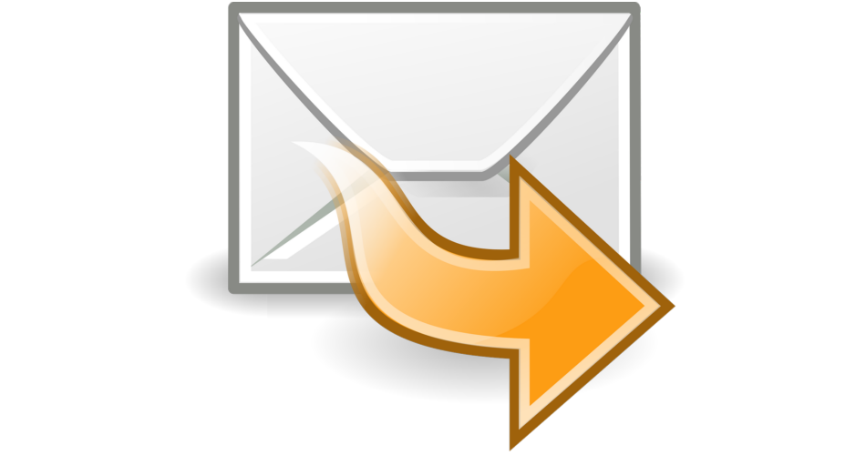 Brief mit einem orangen Pfeil, der eine Weiterleitung andeutet