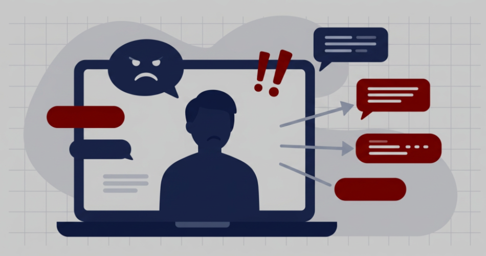 schematische Darstellung Hass im Chat