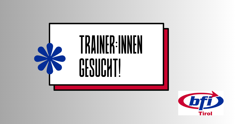 Trainer:innen gesucht (Schriftzug)